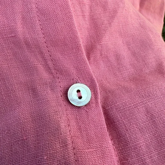 Eileen Fisher Coral Linen Shirt - Picture 6 of 6